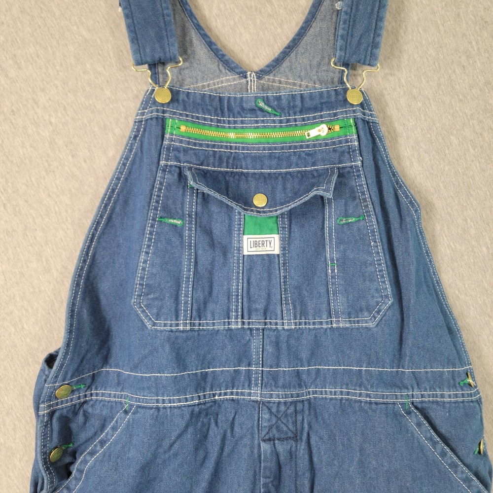 Liberty Denim Bib Overalls Mens 38x32 Jean Workwear Carpenter Utility Farm - Picture 2 of 15